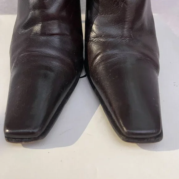 Auc CASSADEI Pellami Brown Leather Back Zip Pointy Ankle Boots Made in Italy - Picture 16 of 16